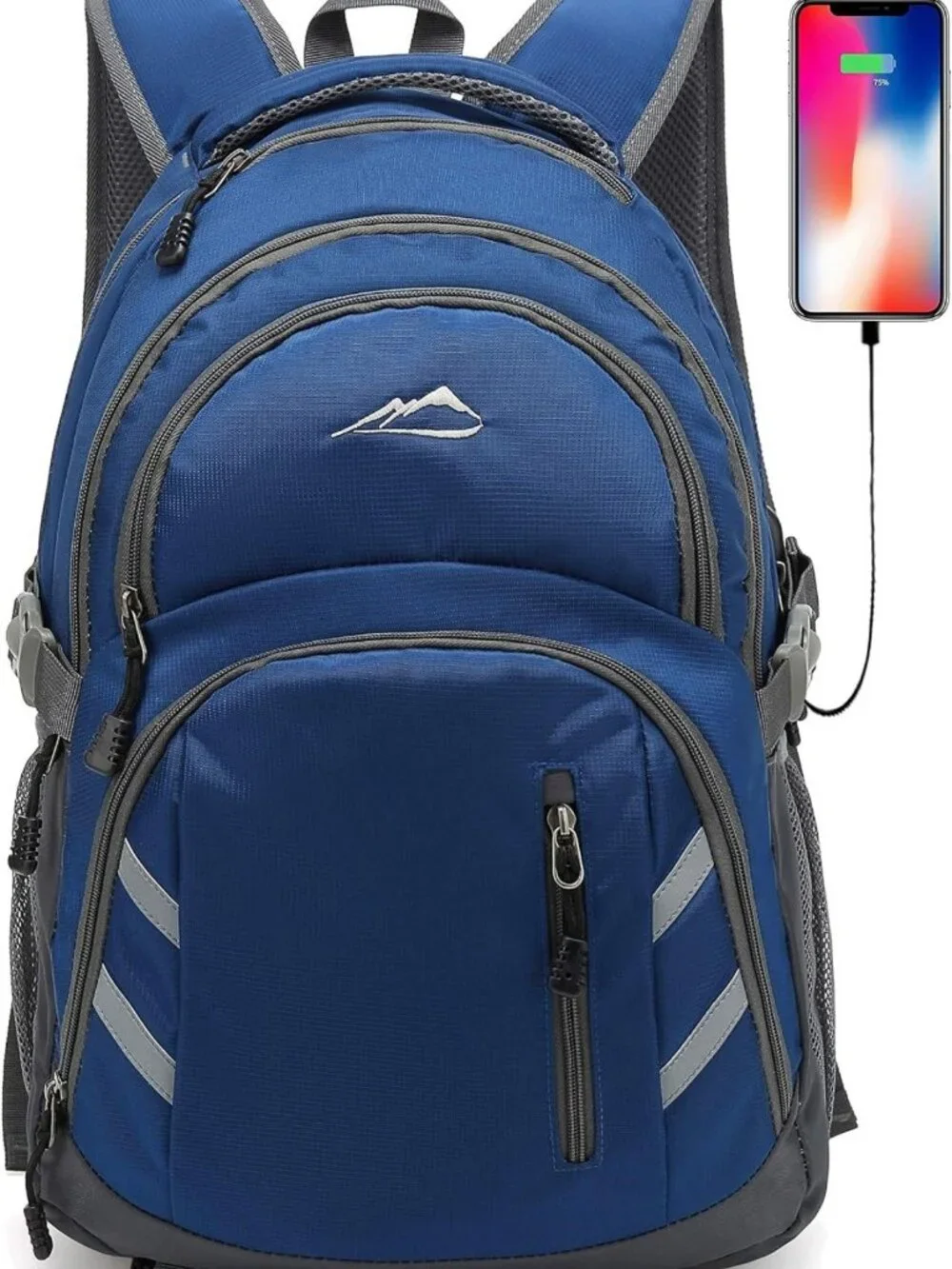 Stylish College Laptop Backpack with USB Charging, Anti-Theft, Fits 15.6